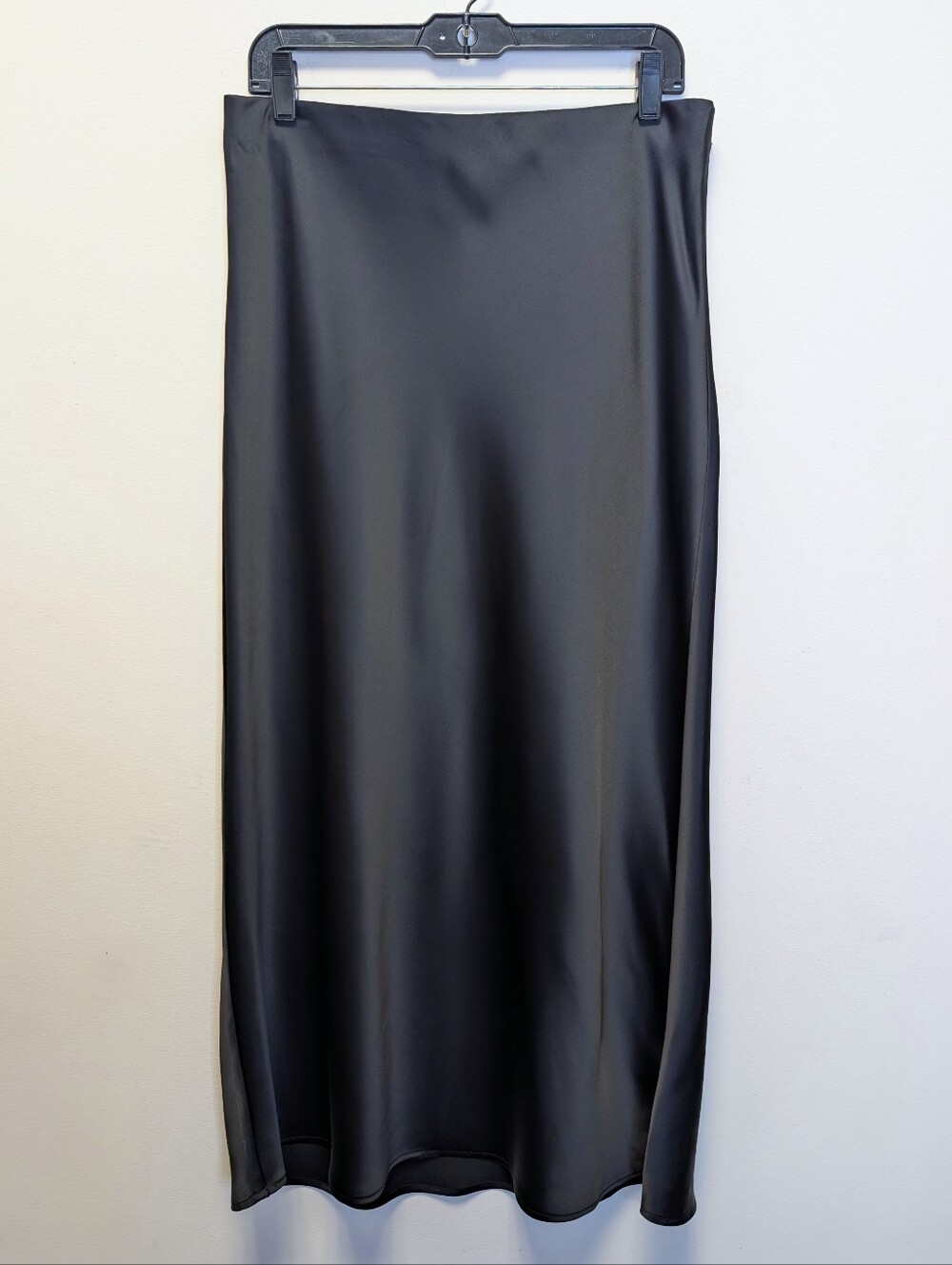 Rachel Zoe Black Satin Bias Cut Maxi Slip Skirt Size 10 - Picture 4 of 9
